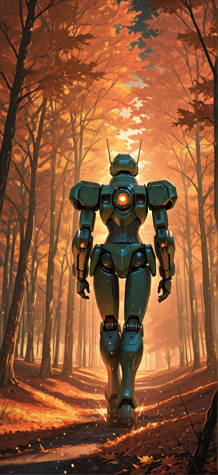 Ember Green Afternoon Nature Autumn Machine mobile wallpaper / スマホ壁紙