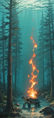 Ember Green Afternoon Sea Summer Animal mobile wallpaper / スマホ壁紙