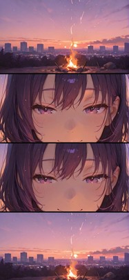 Ember Purple Sunset City Summer mobile wallpaper / スマホ壁紙