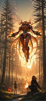 Ember Yellow Sunset Nature Summer Animal Machine mobile wallpaper / スマホ壁紙