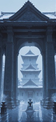 Fog Blue Afternoon City Winter Machine mobile wallpaper / スマホ壁紙