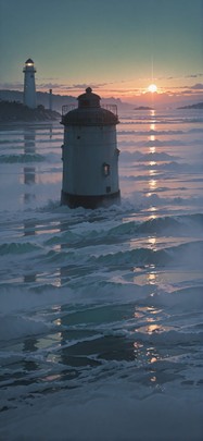 Fog Green Sunset Sky Winter mobile wallpaper / スマホ壁紙