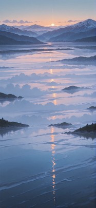 Fog Orange Afternoon Sky Summer mobile wallpaper / スマホ壁紙