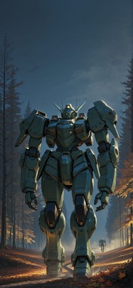 Fog Yellow Night Sky Autumn Machine mobile wallpaper / スマホ壁紙