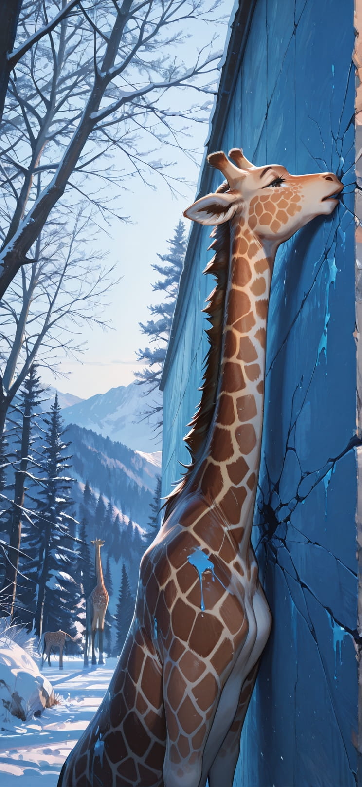 Fresco Blue Afternoon Nature Winter Animal mobile wallpaper / スマホ壁紙