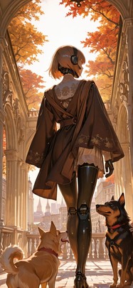 Fresco Brown Afternoon City Autumn Animal Machine mobile wallpaper / スマホ壁紙