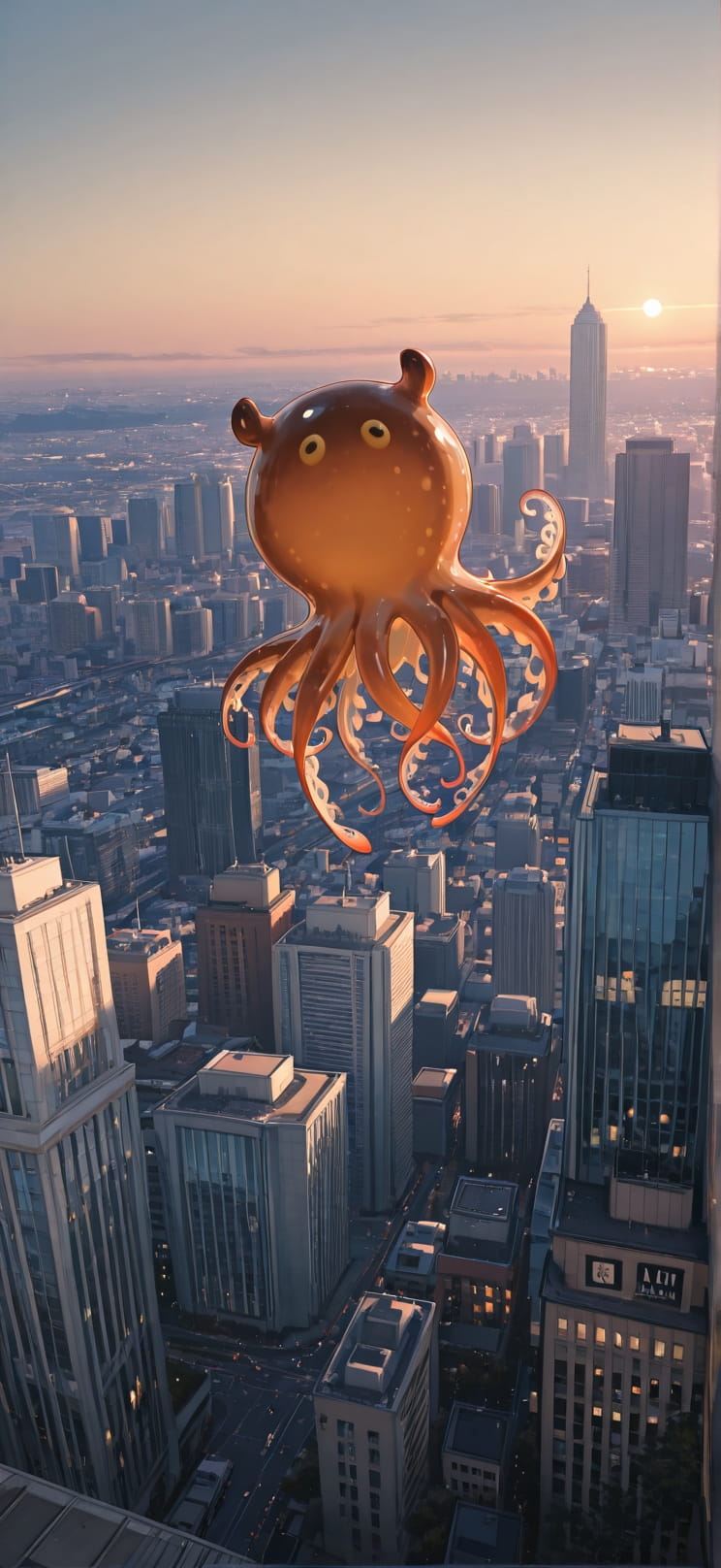 Fresco Brown Afternoon City Spring Animal mobile wallpaper / スマホ壁紙