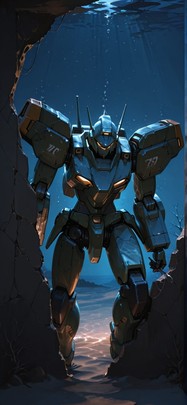 Fresco Brown Night Sea Winter Machine mobile wallpaper / スマホ壁紙