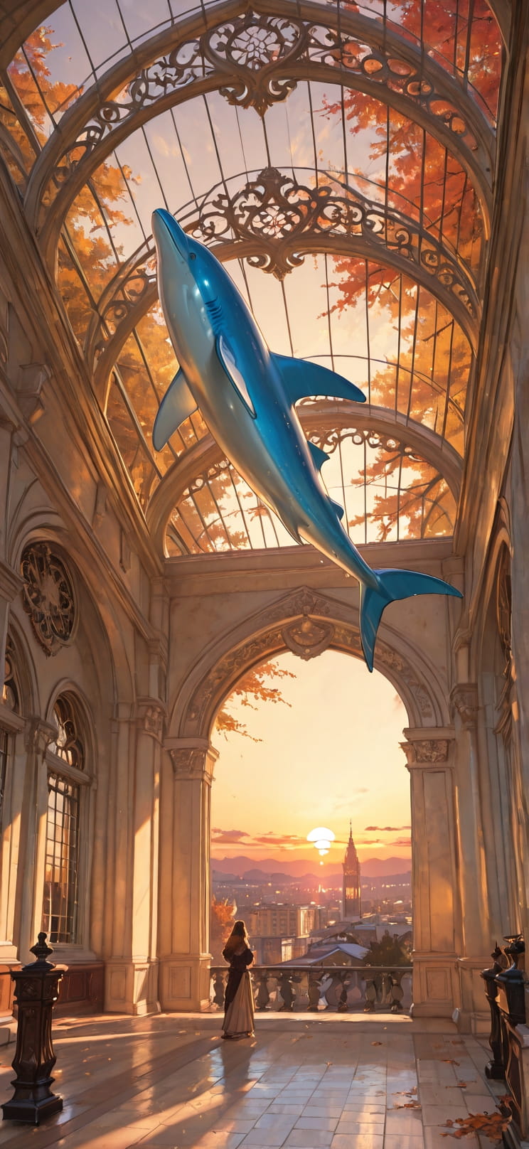 Fresco Brown Sunset City Autumn Animal mobile wallpaper / スマホ壁紙