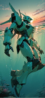 Fresco Green Sunset Sea Spring Machine mobile wallpaper / スマホ壁紙