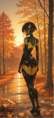 Fresco Yellow Sunset Nature Autumn Machine mobile wallpaper / スマホ壁紙