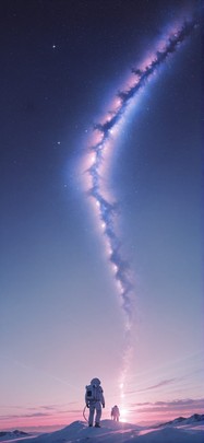 Galaxy Pink Afternoon Sky Winter Machine mobile wallpaper / スマホ壁紙