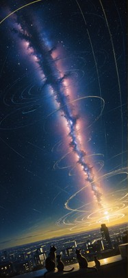 Galaxy Yellow Night City Spring Animal Machine mobile wallpaper / スマホ壁紙