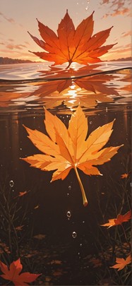 Gilded Brown Afternoon Sea Autumn mobile wallpaper / スマホ壁紙