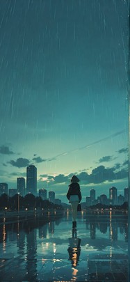 Gilded Green Afternoon Sky Summer mobile wallpaper / スマホ壁紙