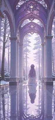 Gilded Purple Afternoon Nature Winter mobile wallpaper / スマホ壁紙