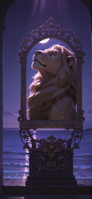 Gilded Purple Night Sea Summer Animal mobile wallpaper / スマホ壁紙