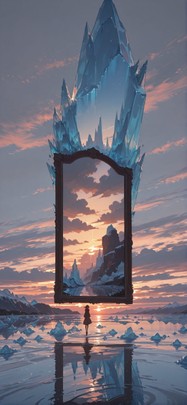 Glacier Brown Sunset Sky Spring mobile wallpaper / スマホ壁紙