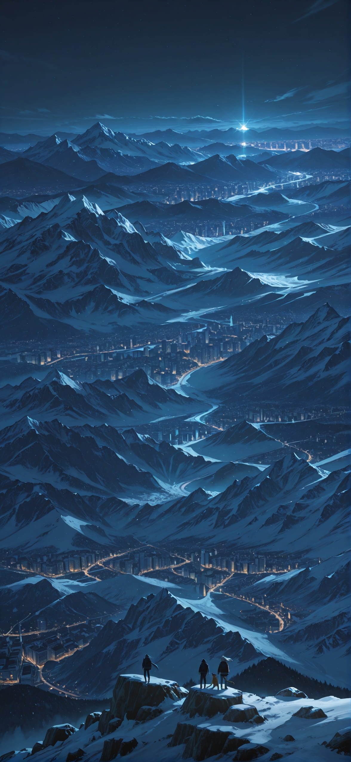 Glacier Green Night City Summer Animal mobile wallpaper / スマホ壁紙