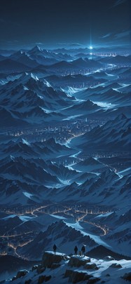 Glacier Green Night City Summer Animal mobile wallpaper / スマホ壁紙