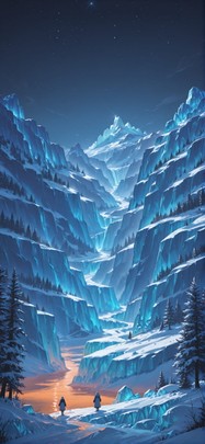 Glacier Orange Night Nature Spring mobile wallpaper / スマホ壁紙