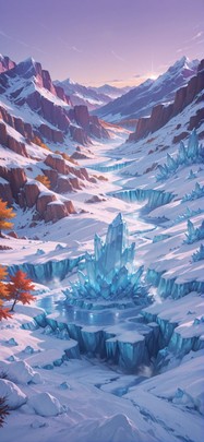 Glacier Purple Afternoon Mountain Autumn mobile wallpaper / スマホ壁紙