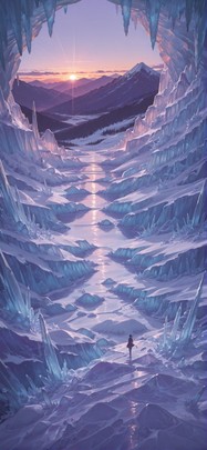 Glacier Purple Sunset Mountain Spring mobile wallpaper / スマホ壁紙