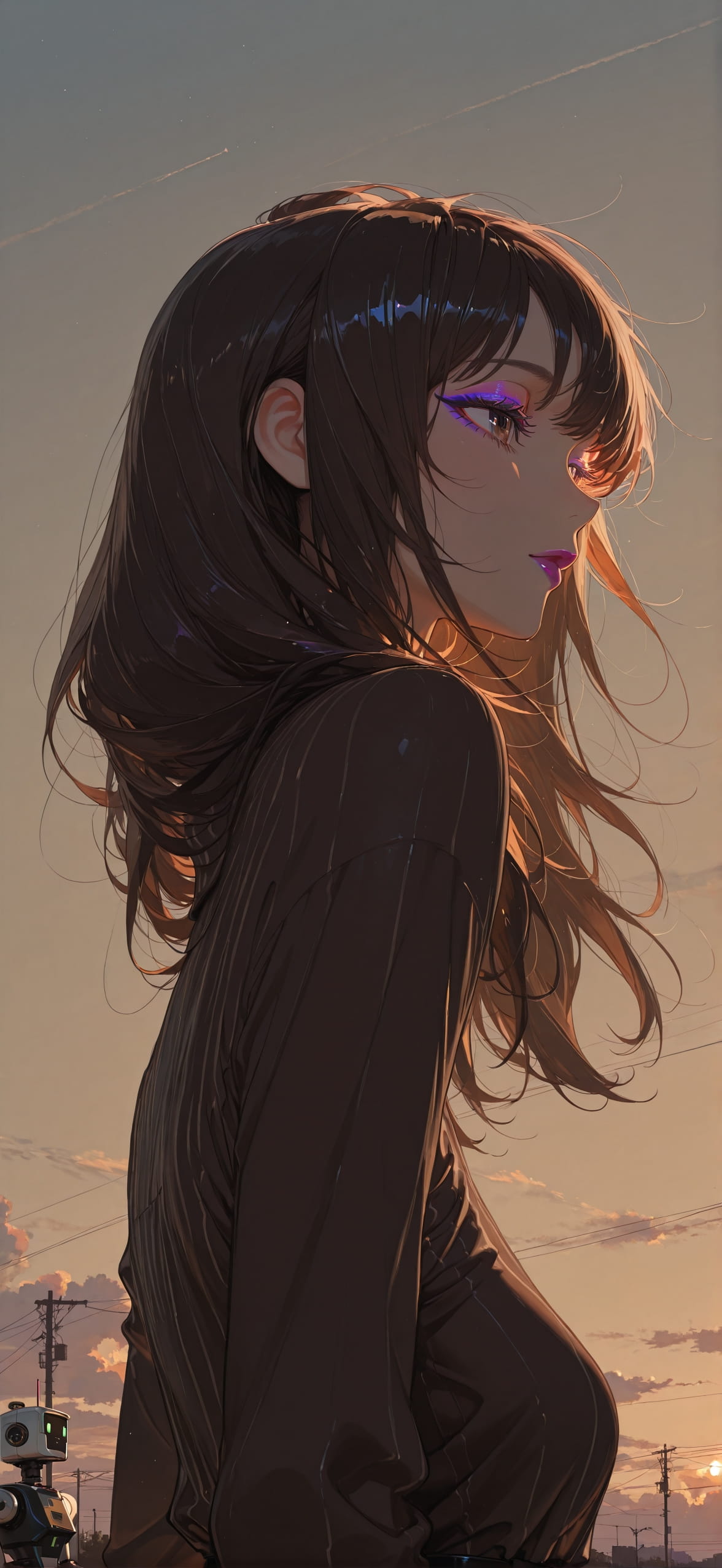 Glitchyglam Brown Afternoon Sky Spring Machine mobile wallpaper / スマホ壁紙