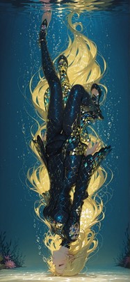 Glitchyglam Yellow Night Sea Spring mobile wallpaper / スマホ壁紙