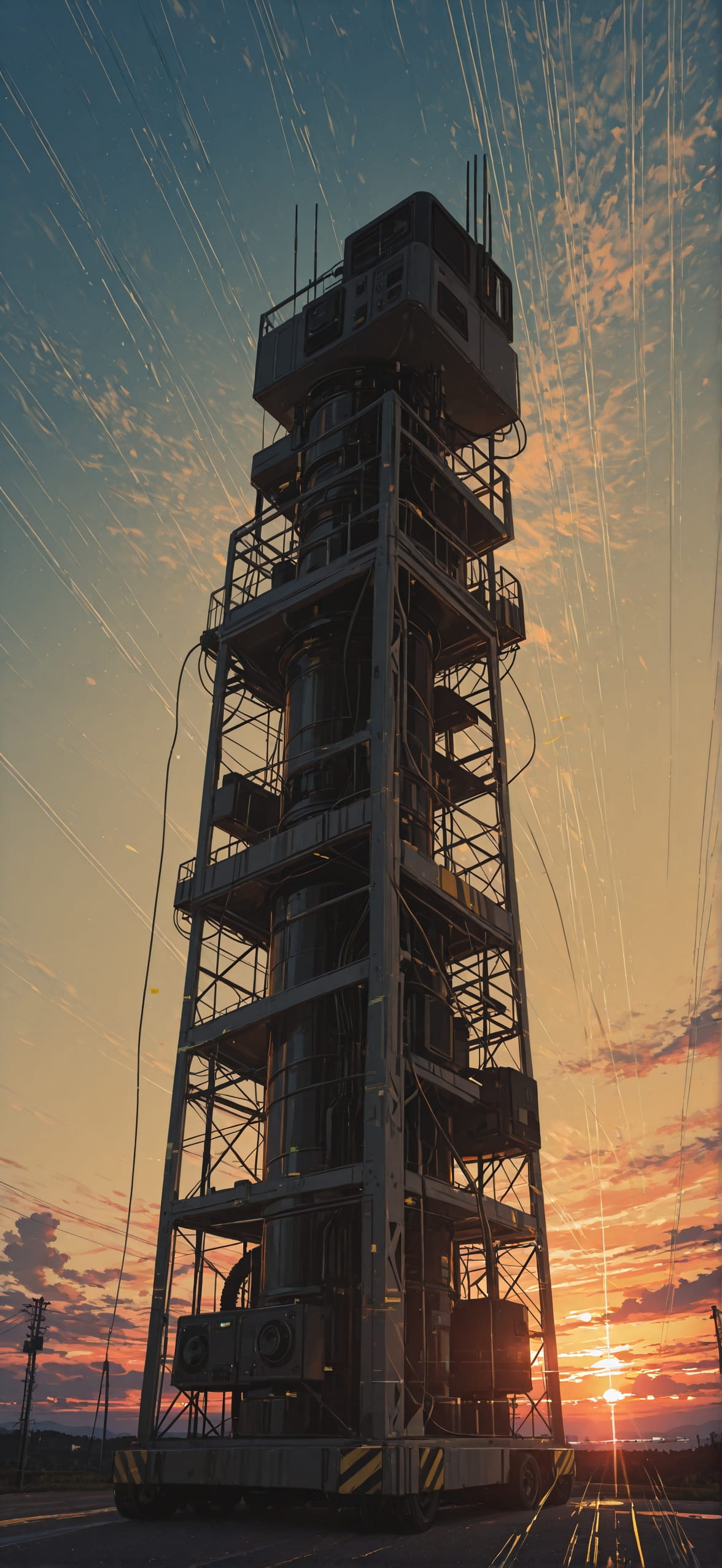 Glitchyglam Yellow Sunset Sky Summer Machine mobile wallpaper / スマホ壁紙