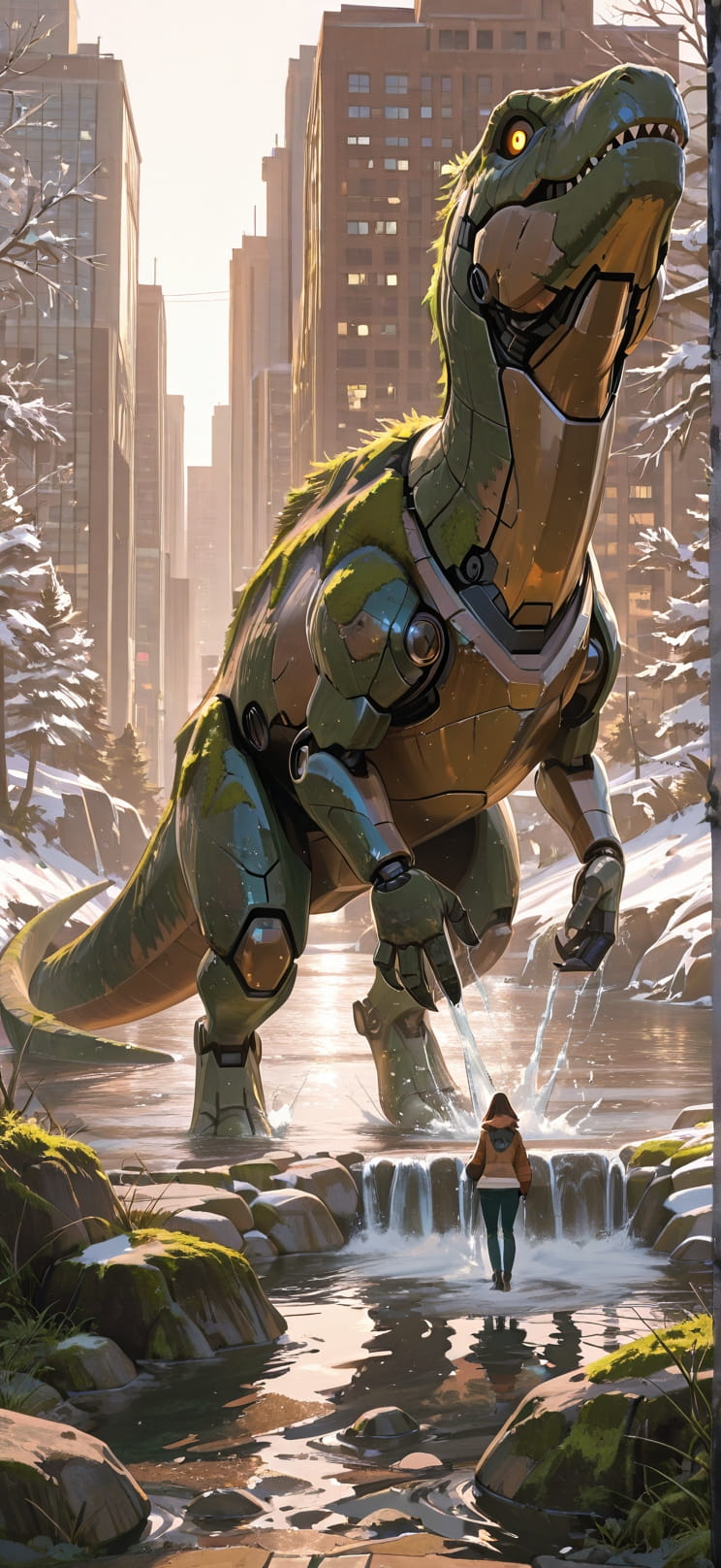 Granite Brown Afternoon City Winter Animal Machine mobile wallpaper / スマホ壁紙