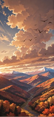 Granite Brown Afternoon Nature Autumn Animal mobile wallpaper / スマホ壁紙