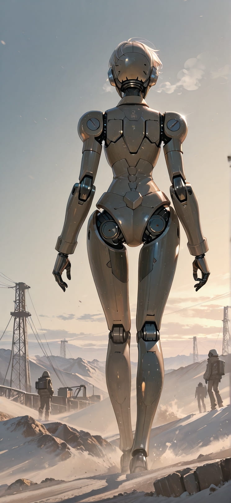 Granite Brown Afternoon Sky Winter Machine mobile wallpaper / スマホ壁紙