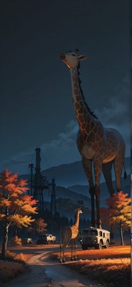 Granite Brown Night Nature Autumn Animal mobile wallpaper / スマホ壁紙