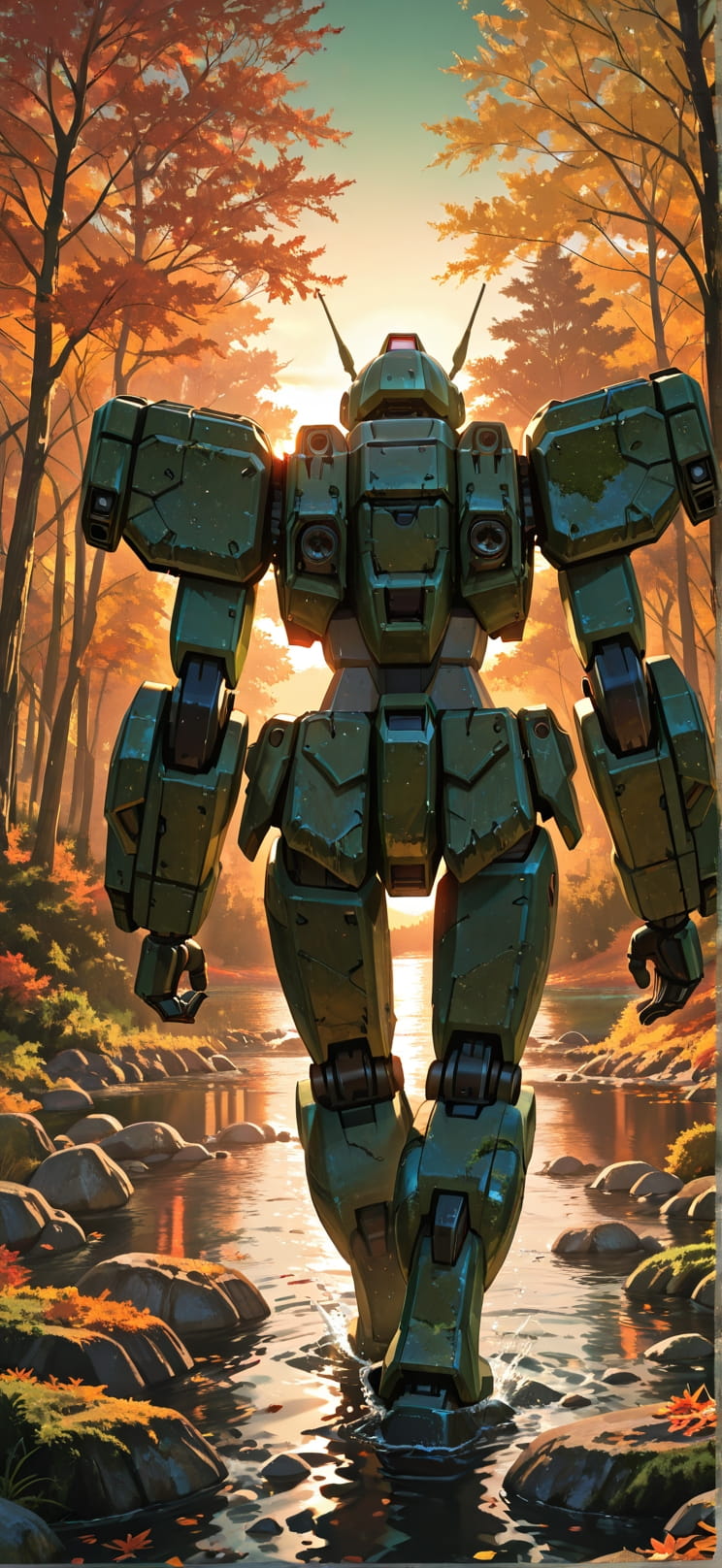 Granite Green Sunset Nature Autumn Machine mobile wallpaper / スマホ壁紙