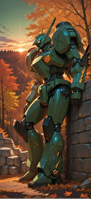 Granite Green Sunset Nature Autumn Machine mobile wallpaper / スマホ壁紙