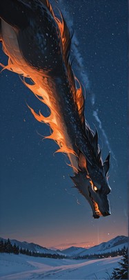 Granite Orange Night Sky Winter mobile wallpaper / スマホ壁紙