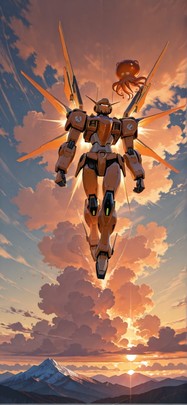 Granite Orange Sunset Sky Autumn Animal Machine mobile wallpaper / スマホ壁紙