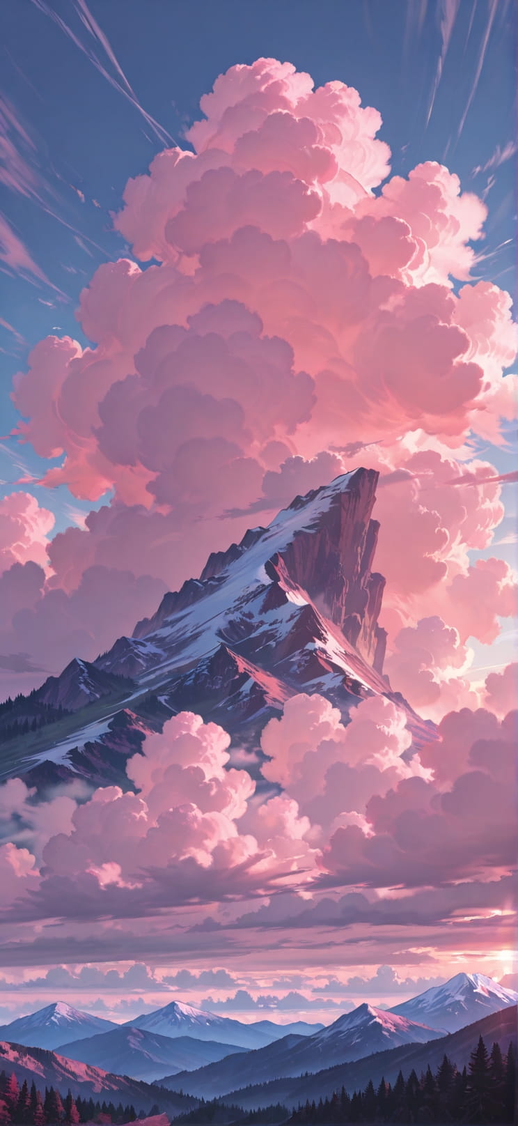 Granite Pink Afternoon Nature Summer mobile wallpaper / スマホ壁紙