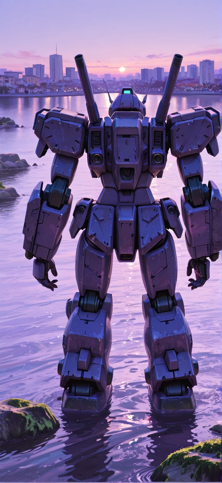 Granite Purple Afternoon City Summer Machine mobile wallpaper / スマホ壁紙