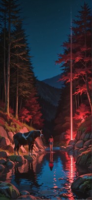 Granite Red Night Nature Summer Animal mobile wallpaper / スマホ壁紙