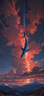 Granite Red Night Sky Autumn Animal mobile wallpaper / スマホ壁紙