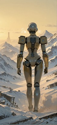 Granite Yellow Afternoon Mountain Winter Machine mobile wallpaper / スマホ壁紙