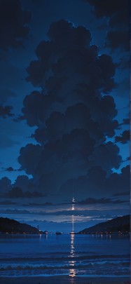 Harbor Blue Night Nature Spring mobile wallpaper / スマホ壁紙