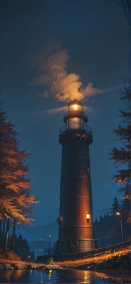 Harbor Orange Night Nature Autumn Animal mobile wallpaper / スマホ壁紙