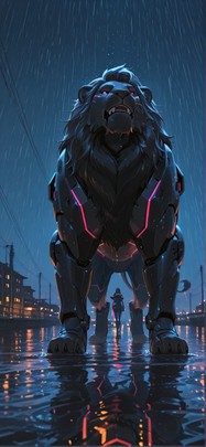 Harbor Orange Night Sky Spring Animal Machine mobile wallpaper / スマホ壁紙