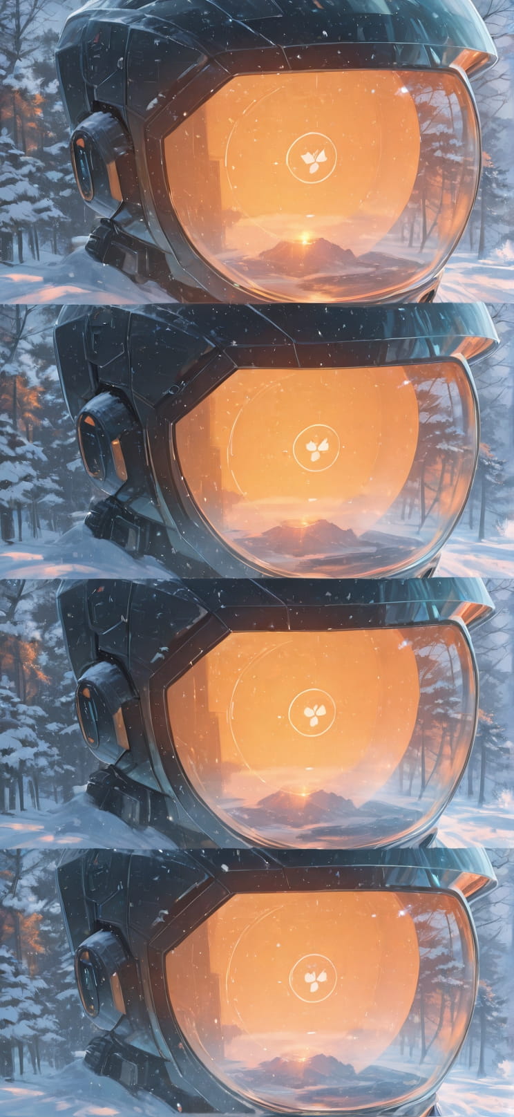 Hologram Orange Afternoon Nature Winter Machine mobile wallpaper / スマホ壁紙