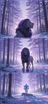 Hologram Purple Afternoon Nature Winter Animal Machine mobile wallpaper / スマホ壁紙