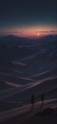 Horizon Brown Night Mountain Spring mobile wallpaper / スマホ壁紙