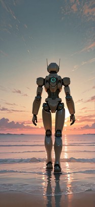 Horizon Brown Sunset Nature Summer Machine mobile wallpaper / スマホ壁紙